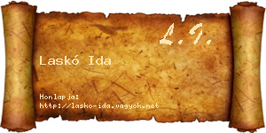 Laskó Ida névjegykártya
